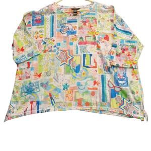 Ali Miles 2XL Shirt Top Colorful Art Wear Girly Theme Soft Comfy